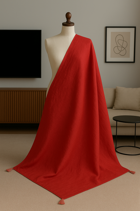 Red Cotton Voile Dupatta – Bold, Elegant & Lightweight